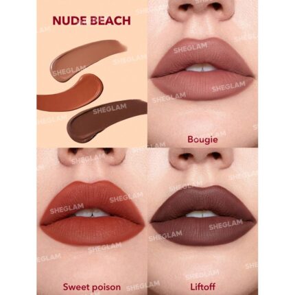 Sheglam Matte Allure Mini Liquid Lipstick Set-Nude Beach.