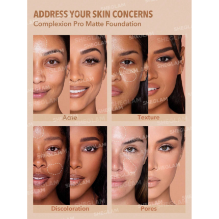 Sheglam Complexion Pro Long Lasting Breathable Matte Foundation-Shell.