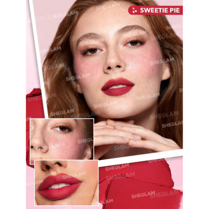Sheglam Very Cherry Cheek & Lip Cream Stack pink.