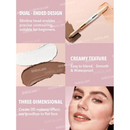 Sheglam Fine Line 2-In-1 Nose Contour & Highlight Pen-Umber.