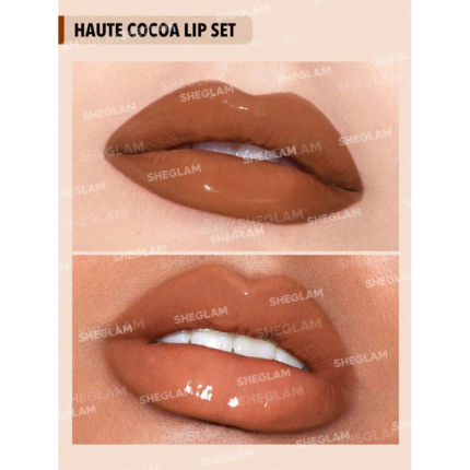 Sheglam Soft 90’s Glam Lip Liner And Lip Duo Set-Haute Cocoa.