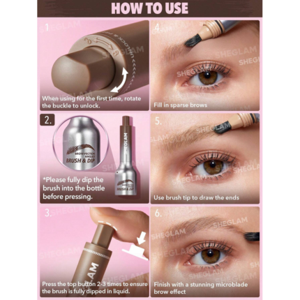 Sheglam Brow-Fection Angled Brush & Dip-Chocolate.