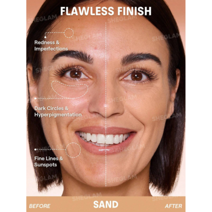 Sheglam Lock & Go Long-Lasting Cushion Foundation-Sand.