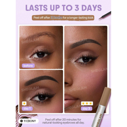 Sheglam Tint Lock Tattoo Peel Off Brow Gel-Ebony.