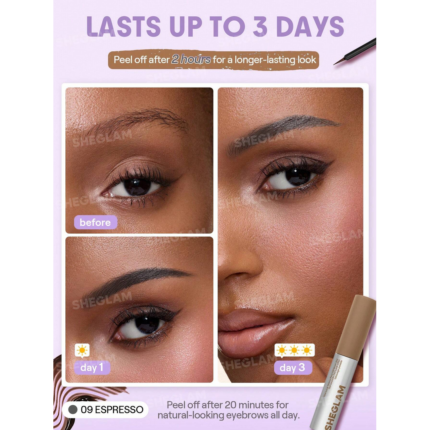 Sheglam Tint Lock Tattoo Peel Off Brow Gel-Espresso.