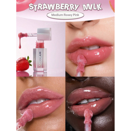 Sheglam Glass Lock Air Gloss-Strawberry Milk.