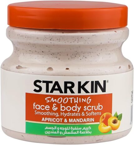 Starkin Smoothing Face & Body Scrub, Apricot & Mandarin, 300g