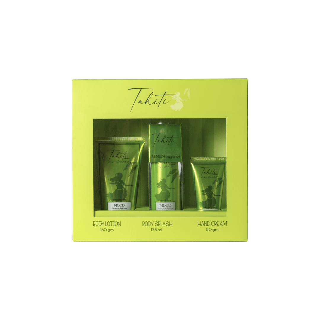 6223007903479-1.png MOOD Tahiti woman set (BODY LOTION 150 GM+BODY SPLASH 220 ML+Hand Cream 50 Gm) - الصورة 1