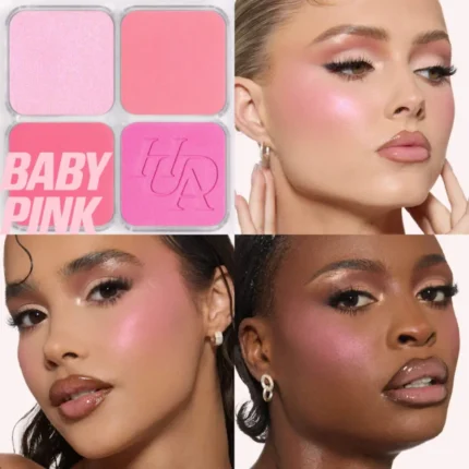 Huda Beauty Blush Filter Blurring Blushlighter Palette Baby Pink.