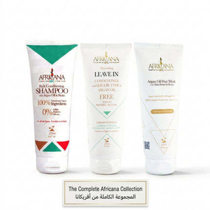 Africana Hair Routine ( Mask 225ml + Leave In 225ml + Shampoo 225ml )