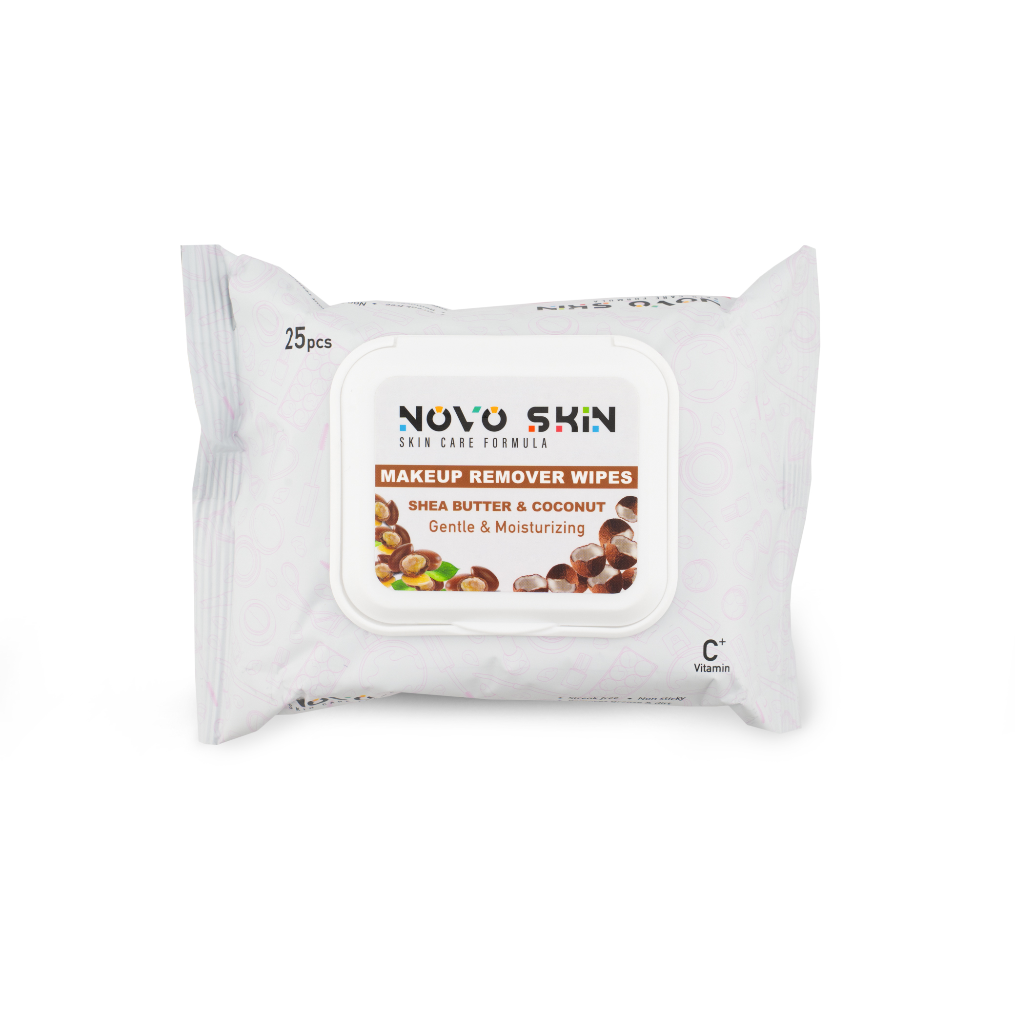 Novo Makeup Remover Wipes ( Shea butter & Coconut ) Novo Makeup Remover Wipes ( Shea butter & Coconut )