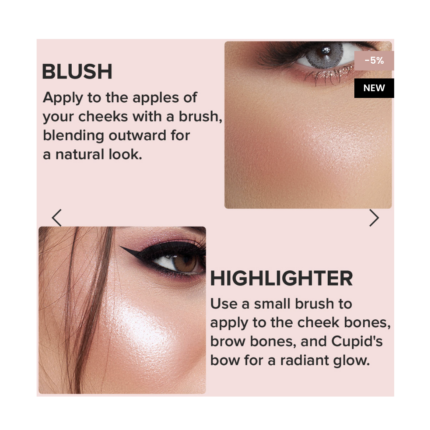 Character Paris The Face Diary Palette 2 in 1 Blusher&Highlighter.