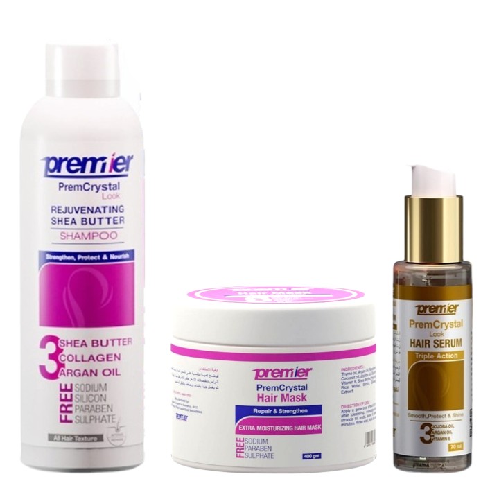 Premier Hair Routine ( Shampoo PremCrystal + Mask + Serum ) Premier Hair Routine ( Shampoo PremCrystal + Mask + Serum )