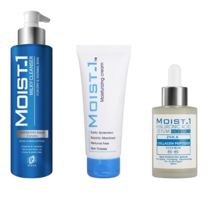 Moist-1 Dry Routine ( Milky Cleanser + Cream 100gm + Hyaluronic Serum 30ml )