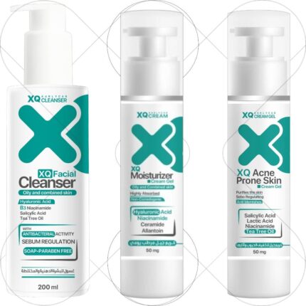XQ Skin Routine ( Cleanser + Moisturizer Cream Gel + Acne Prone Cream Gel )