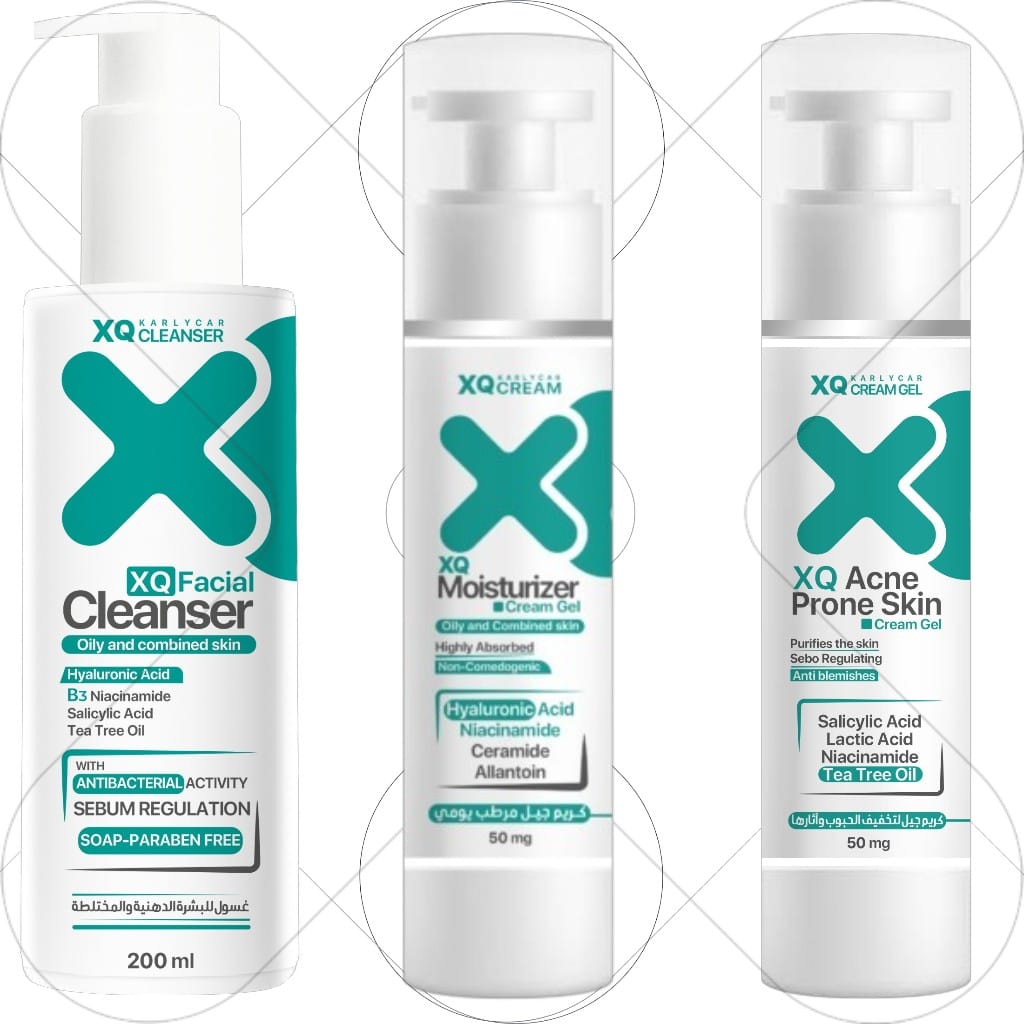 XQ Skin Routine ( Cleanser + Moisturizer Cream Gel + Acne Prone Cream Gel ) XQ Skin Routine ( Cleanser + Moisturizer Cream Gel + Acne Prone Cream Gel )