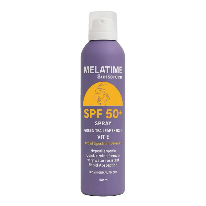melatimespray150ml.webp Melatime Sunscreen Spray Spf 50+ 150ML - الصورة 1