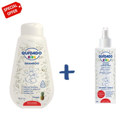 quidado hair  shampoo 500ml + no more tangles spray 200ml