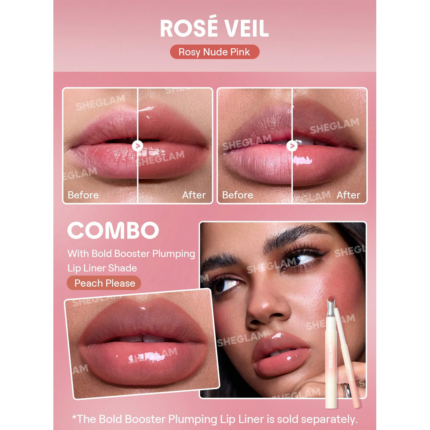 Sheglam Bold Booster Lip Plumper-Rose Veil.